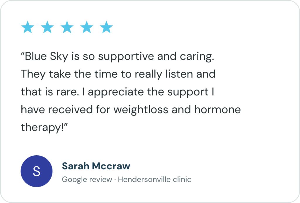 Sarah M. review of blue sky md hendersonville