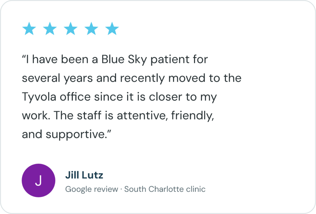 blue-sky-md-south-charlotte-google-review-jill-lutz